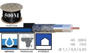 CABLE VIDEO IMMERGEABLE  IDEF 110 PE EXTERIEUR TOURET DE 500 M ELBAC