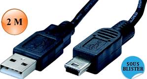 CORDON MINI USB MALE/USB A MALE - 2 M ERARD CONNECT