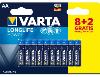 BLISTER DE 8 PILES + 2 GRATUITES LONGLIFE POWER AA / LR06  VARTA