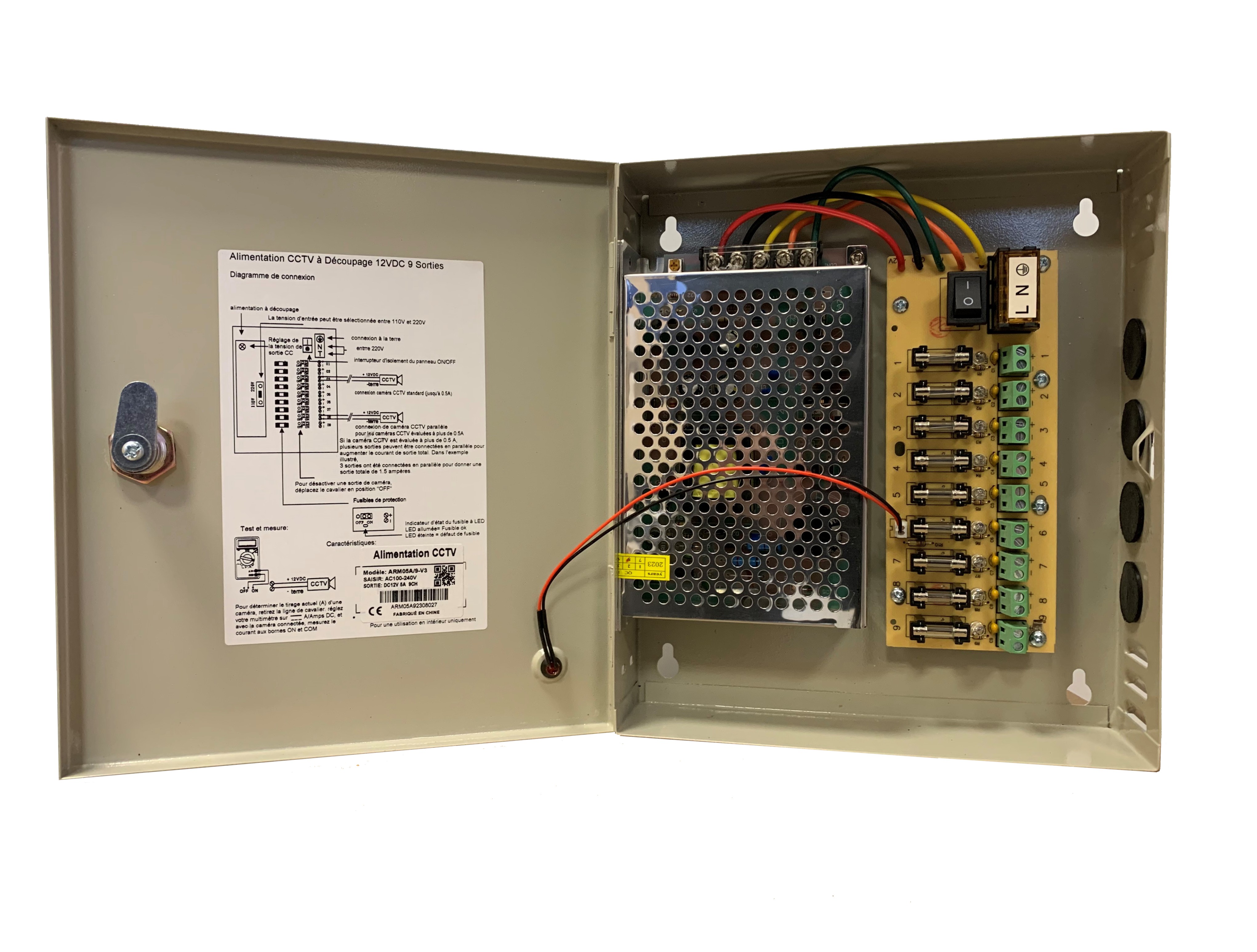 ARMOIRE 9 SORTIES 12 VDC 10 A DAHUA