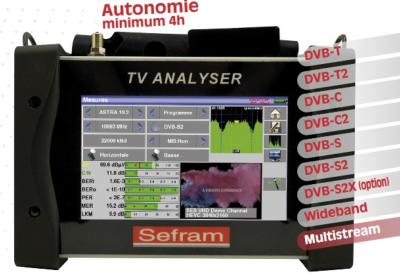 MESUREUR DE CHAMP TERRESTRE, SATELLITE, CABLE - 4K- Tactile 7" SEFRAM
