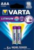 BLISTER DE 2 PILES LITHIUM AAA VARTA