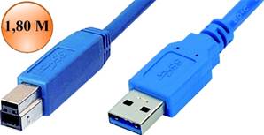 CORDON USB 3.0 A Mâle / B Mâle 1.80 M ERARD CONNECT