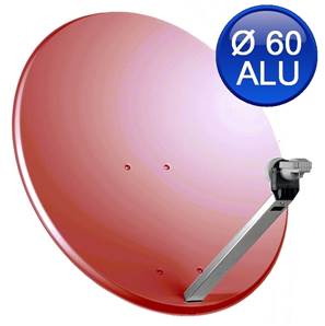 PARABOLE TS Ø 60 CM ALU ROUGE sans LNB SERVIMAT