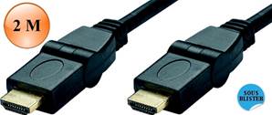 CORDON HDMI 1.4 Rotatif à 180° HIGH SPEED WITH ETHERNET Mâle/Mâle 2 M