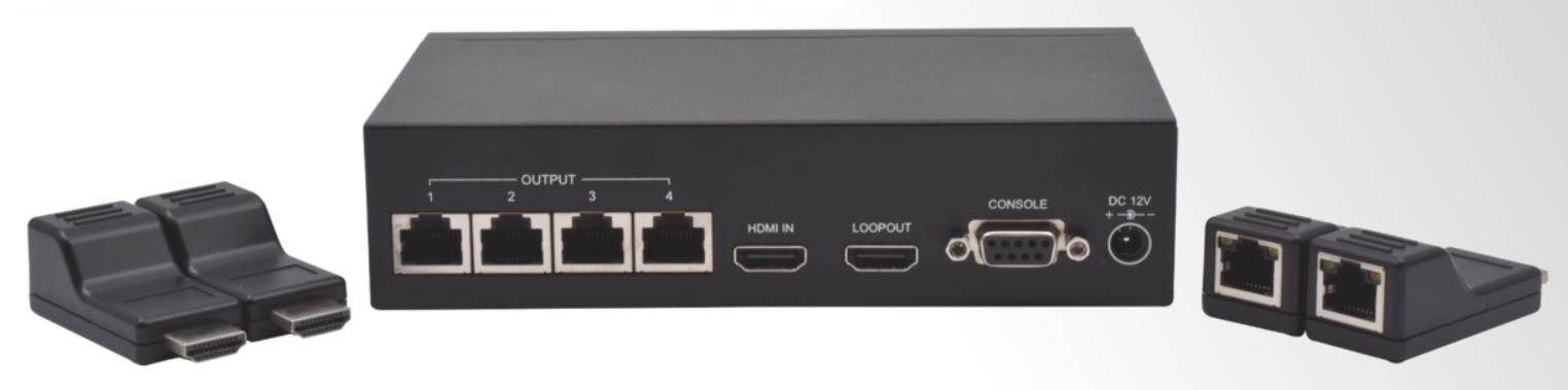 KIT SWITCH DEPORT HDMI SUR 4 RJ45 50M ELBAC