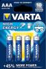 BLISTER DE 4 PILES HIGH ENERGY AAA/LR03 VARTA