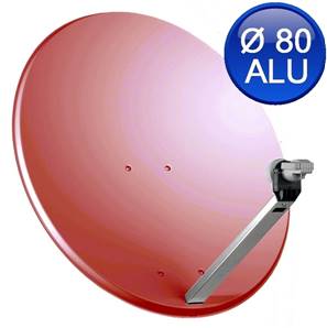 PARABOLE TS Ø 80 CM ALU  ROUGE sans LNB SERVIMAT