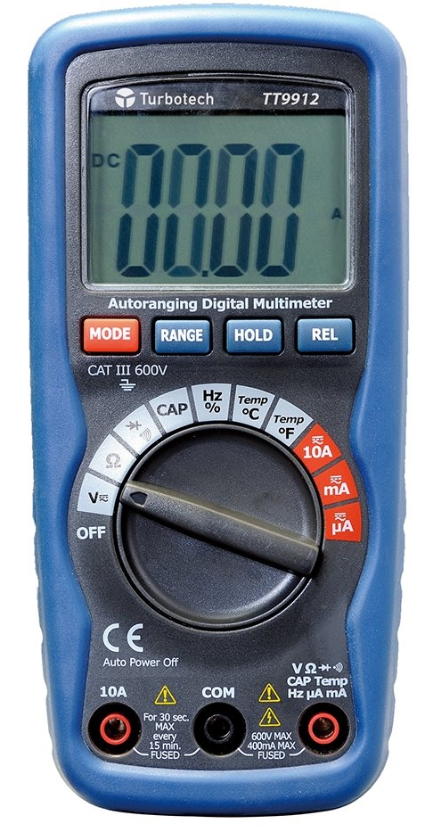 MULTIMETRE NUMERIQUE V/A/Capa/F/R/Diode/Bu TURBO TRONIC