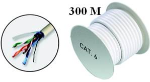 BOBINE de 300 Mètres de CABLE ETHERNET CAT 6  F/UTP  23 AWG 250 MHz