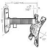 SUPPORT MURAL INCLINABLE à -15° et ORIENTABLE à ± 180° 1 BRAS 240 mm 