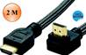 CORDON HDMI 1.4 Coudé HIGH SPEED WITH ETHERNET, M Droit /M à 90°  2 M