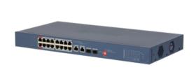 SWITCH 16 PORTS POE 10/100 Mbps CLOUD MANAGEABLE + 2 SFP 240 W DAHUA