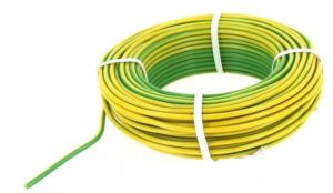 FIL ELECTRIQUE H07V-U 6 mm² JAUNE VERT (bob. 100m - prix au M) RCT