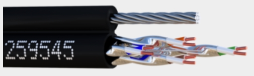 CABLE U/FTP CAT 6A EXTERIEUR AUTOPORTE 100M ELBAC