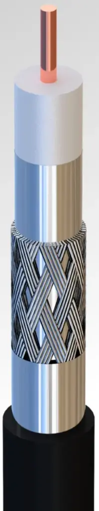 CABLE COAXIAL Ø 6,8 mm 17 PATC classe A - 3 GHz NOIR ELBAC 