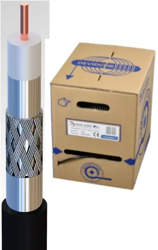 CABLE COAXIAL Ø 6,8 mm 17PATC A - 3 GHz NOIR - DEVIDOIR 250 m ELBAC