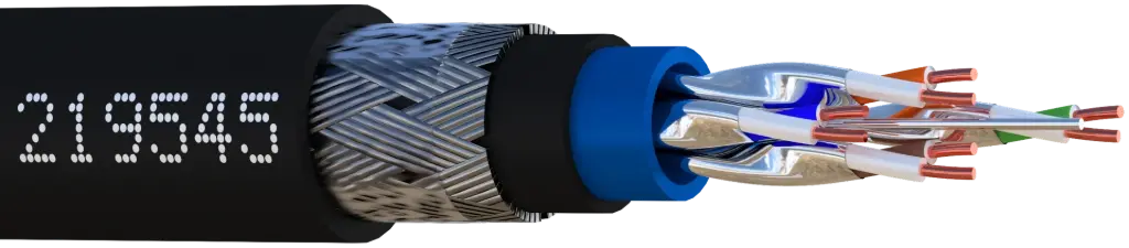 CABLE U/FTP CAT6A 650MHz SWB PE-ANTI-RONGEUR IMMERGEABLE (Touret 250m) (219545) ELBAC