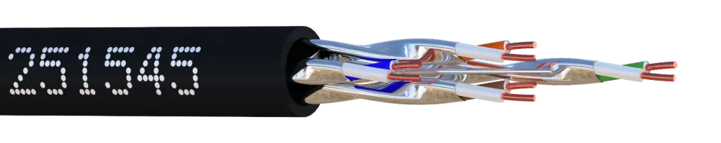 CABLE U/FTP CAT 6A 650MHz INT/EXT NOIR (TOURET bois 500 M) ELBAC