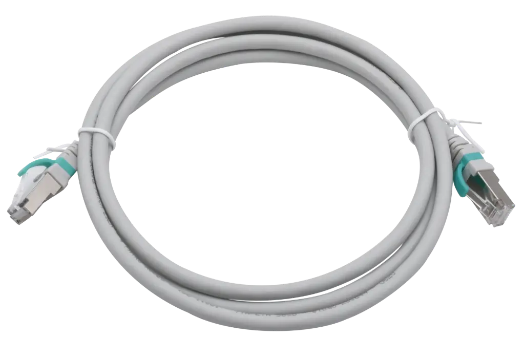 CORDON S/FTP CAT6A PATCH LSZH GRIS CLIP VERT 0.5m ELBAC