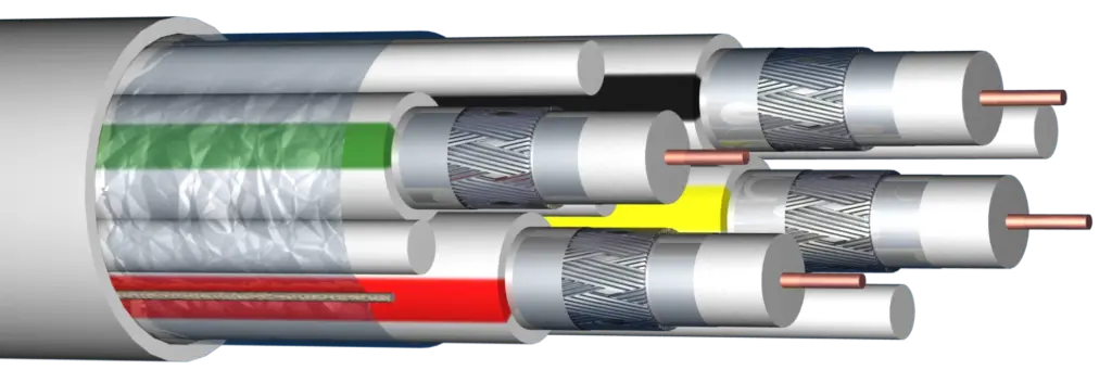 CABLE COAXIAL Ø 6,8 mm 4 en 1 - 17 VATC classe A - 3 GHz BLANC ELBAC