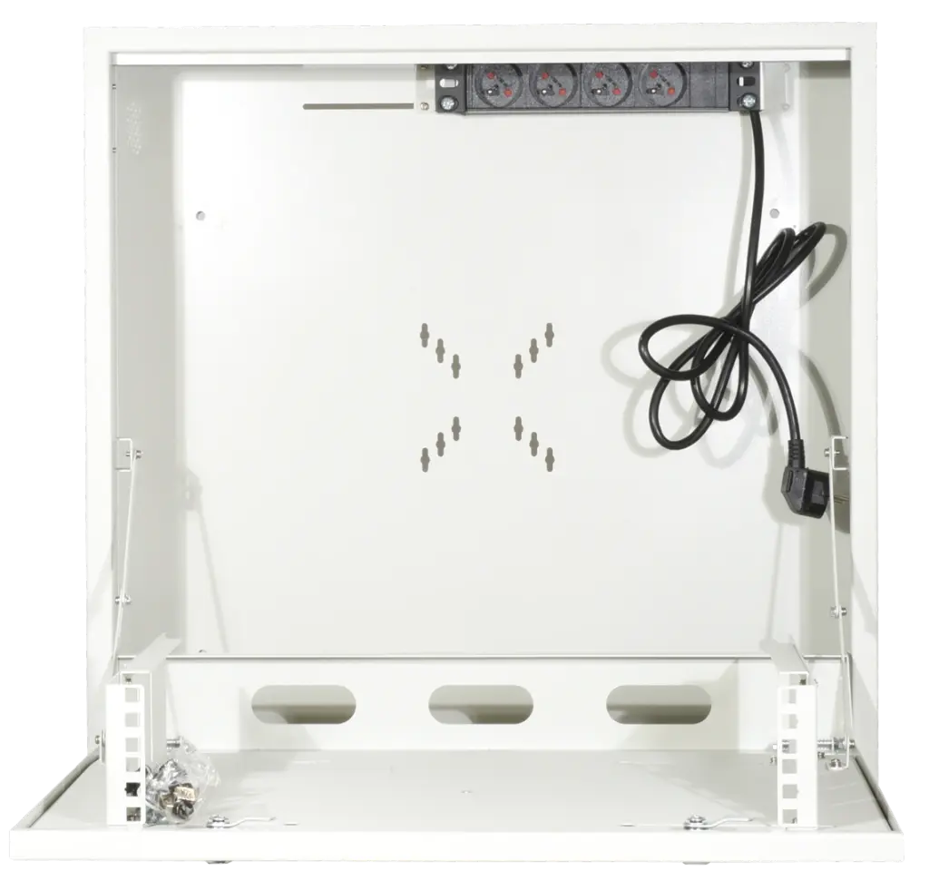 COFFRET MURAL NVR/SWITCH 2U GRIS CLAIR ELBAC 