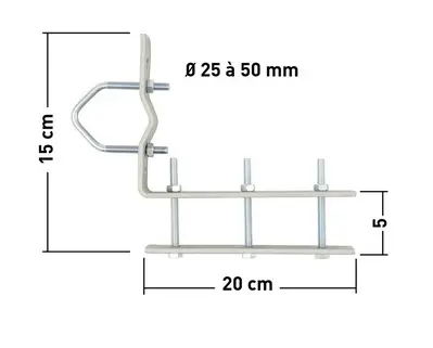 FIXATION BALCON pour MATS Ø 25 / 50  (la paire) ERARD