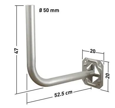 CONSOLE COUDEE ZB Ø 50 mm, DEPORT 52,5 cm, COUDE 47 cm ERARD