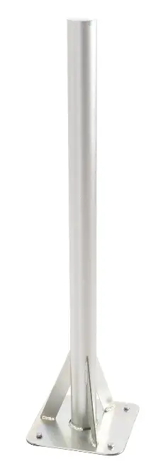 FIXATION TERRASSE 23x23cm x 4mm, mât soudé 1m Ø 60 x 2mm ERARD