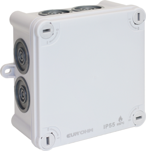 BOITE DE DERIVATION ETANCHE ECO 105 x 105 x 55 mm, 7 ENTREES EUR'OHM