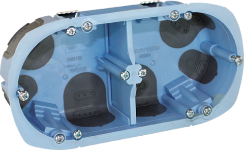 BOITE D'APPAREILLAGE ETANCHE RT2012 2 POSTES Ø 67/68 mm PROF40 EUROHM