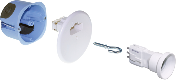 KIT POINT DE CENTRE BBC Ø 67 mm + DOUILLE DCL E27 2 ENTREES EUR'OHM