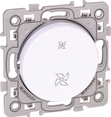 INTERRUPTEUR POUR  VMC 2 VITESSE BLANC SQUARE EUR'OHM