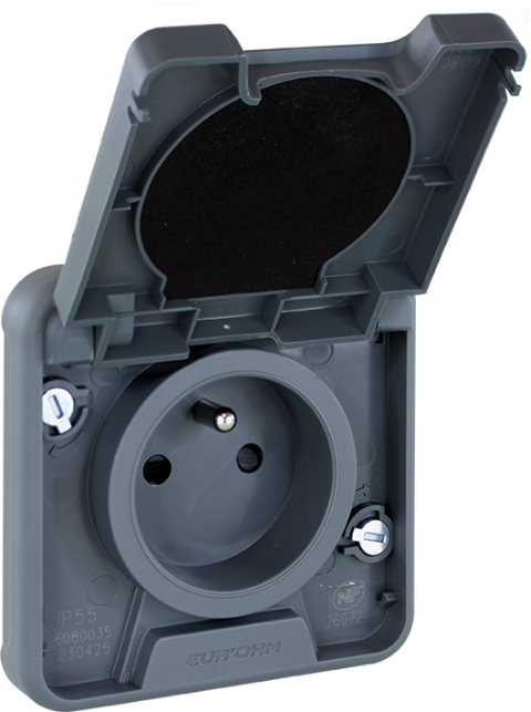 COMPOSABLE PRISE 2P+T 16A IP55 OXXO GRIS EUR'OHM 