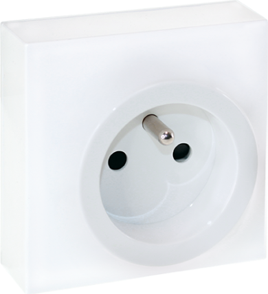 PRISE AVEC SOCLE, POSE SAILLIE, 2P + T  BLANCHE DUNE EUROHM