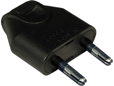 FICHE MALE DROITE 6A POUR CABLE ROND Ø 9mm NOIRE EUR'OHM