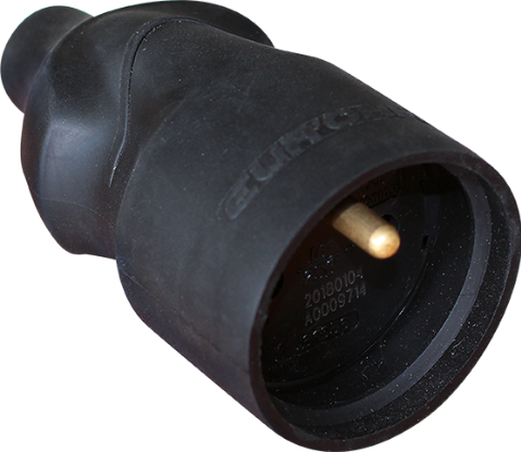 FICHE FEMELLE 16 A 2P+T CAOUTCHOUC IP 44 SANS BAGUE EUR'OHM