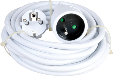 PROLONGATEUR  2P+T 10/16A 230V 3x1.5mm²  5m BLANC EUR'OHM