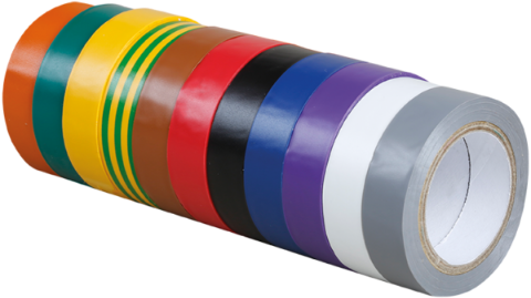 LOT DE 10 RUBANS ISOLANT  15 mm x 10 mètres PANACHES EUR'OHM