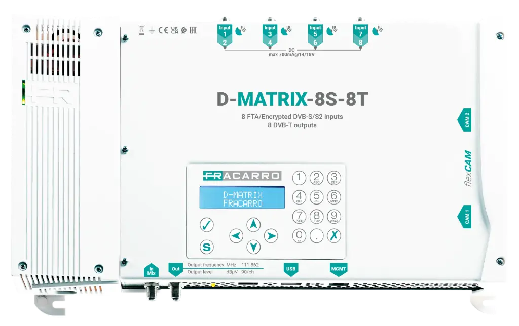 TRANSMODULATEUR 8E SAT 8S COFDM FRACARRO