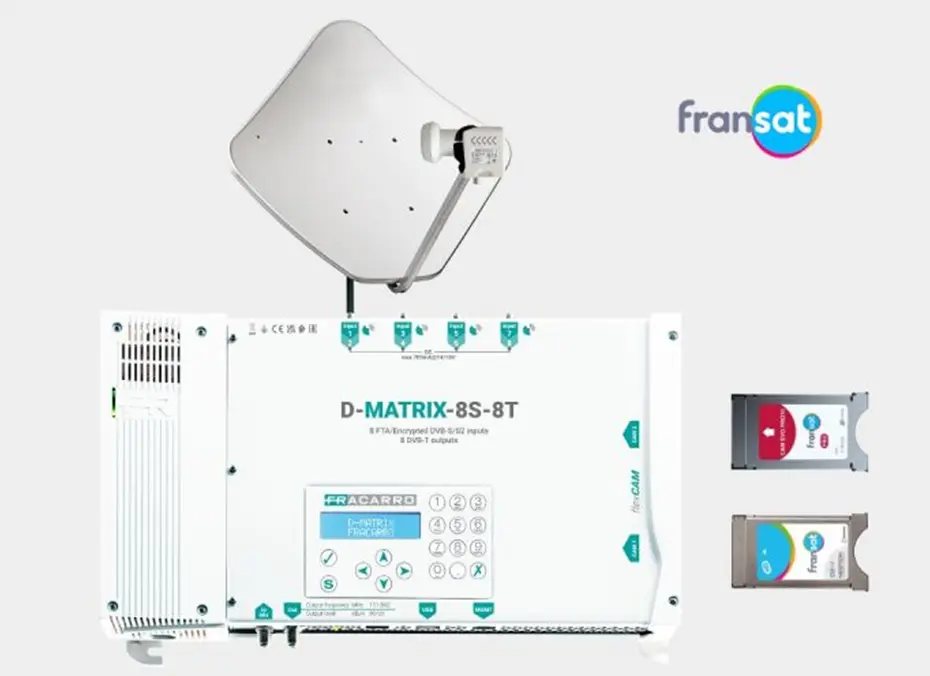 STATION COMPACT DMATRIX-8S-8T, 2 CAM16+2 CARTES FRANSAT PRO FRACARRO