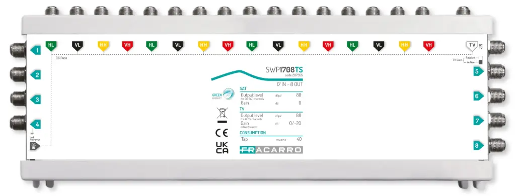 COMMUTATEUR COMPACT 17 ENTREES 8 SORTIES ACTIF/PASSIF FRACARRO