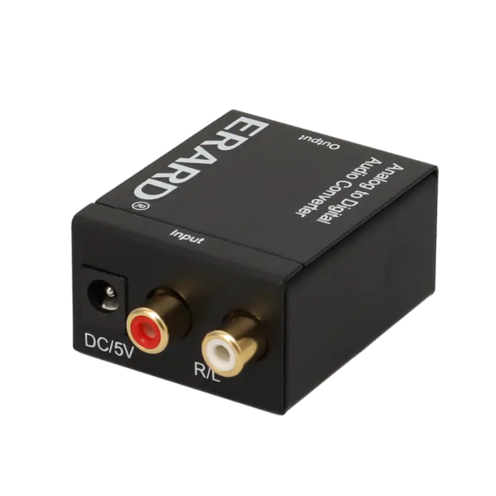 CONVERTISSEUR AUDIO  ANALOGIQUE EN NUMERIQUE (2 RCA/TOSLINK OU RCA)