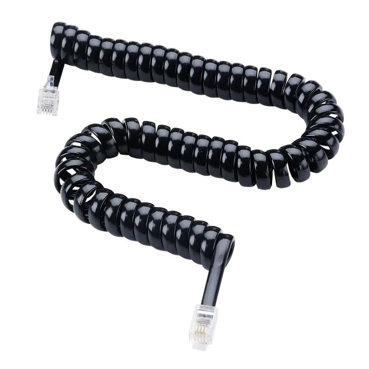 CORDON RJ9  SPIRALE Mâle  / Mâle - NOIR   2 M  ERARD CONNECT
