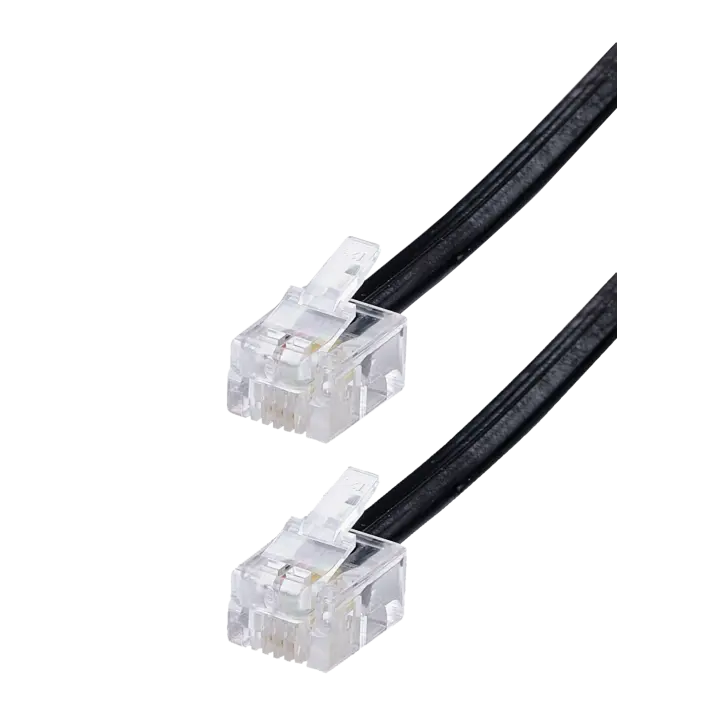 CORDON RJ11 Mâle / Mâle - Haut Débit ADSL - NOIR 5 M ERARD CONNECT