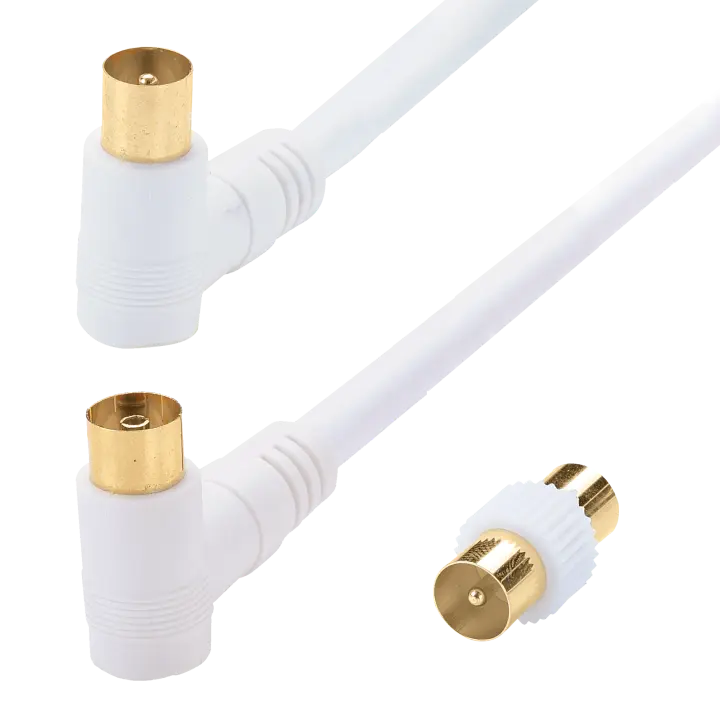 CORDON TV 9.52 COUDE Mâle 90°/Femelle 90° - PRIVILEGE 0.80 M + Adapt.