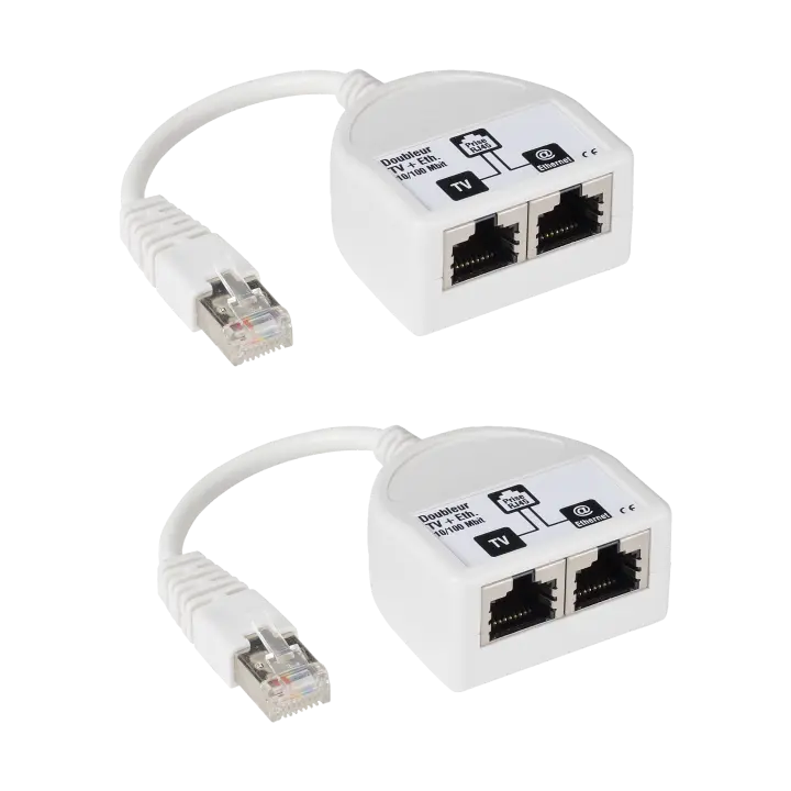 COUPLEUR / DECOUPLEUR RJ45 - INTERNET et TV-TNT ERARD