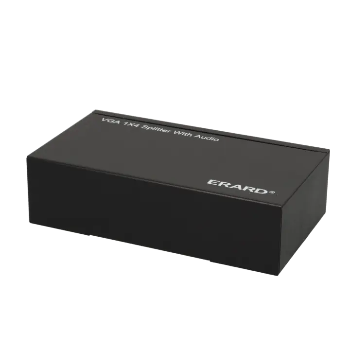 DISTRIBUTEUR VGA (HD15)  1E  x 4S, SON via JACK 3.5 mm 500 MHz 