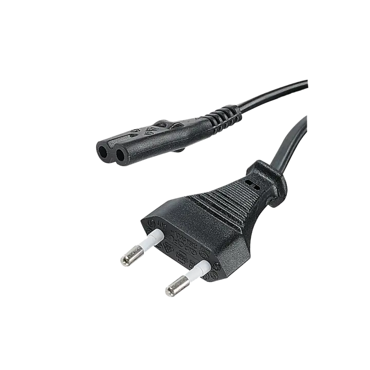CORDON ELECTRIQUE 1 FICHE MALE 2 POLES  / 1 PRISE IEC C7   2 M 