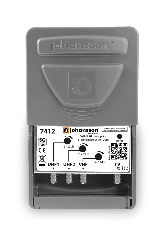 PREAMPLI 3 ENTREES DAB 5-23dB / 2X UHF 12-32 dB  PASSAGE CC JOHANSSON